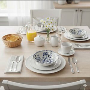 Three Johnson Brothers Vintage Blue And White Devon Cottage Fruit/ Cereal Bowls